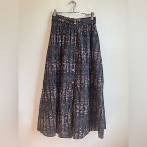 Zara Multicolor Patterned Maxi Skirt
